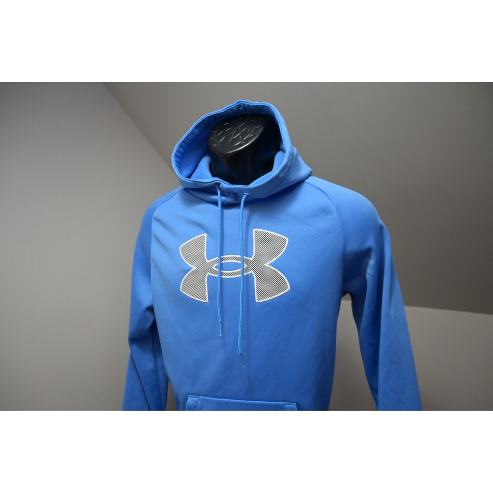 Under Armour‎ Hoodie Mens Small Blue Performance Pullover Fleece Excellent